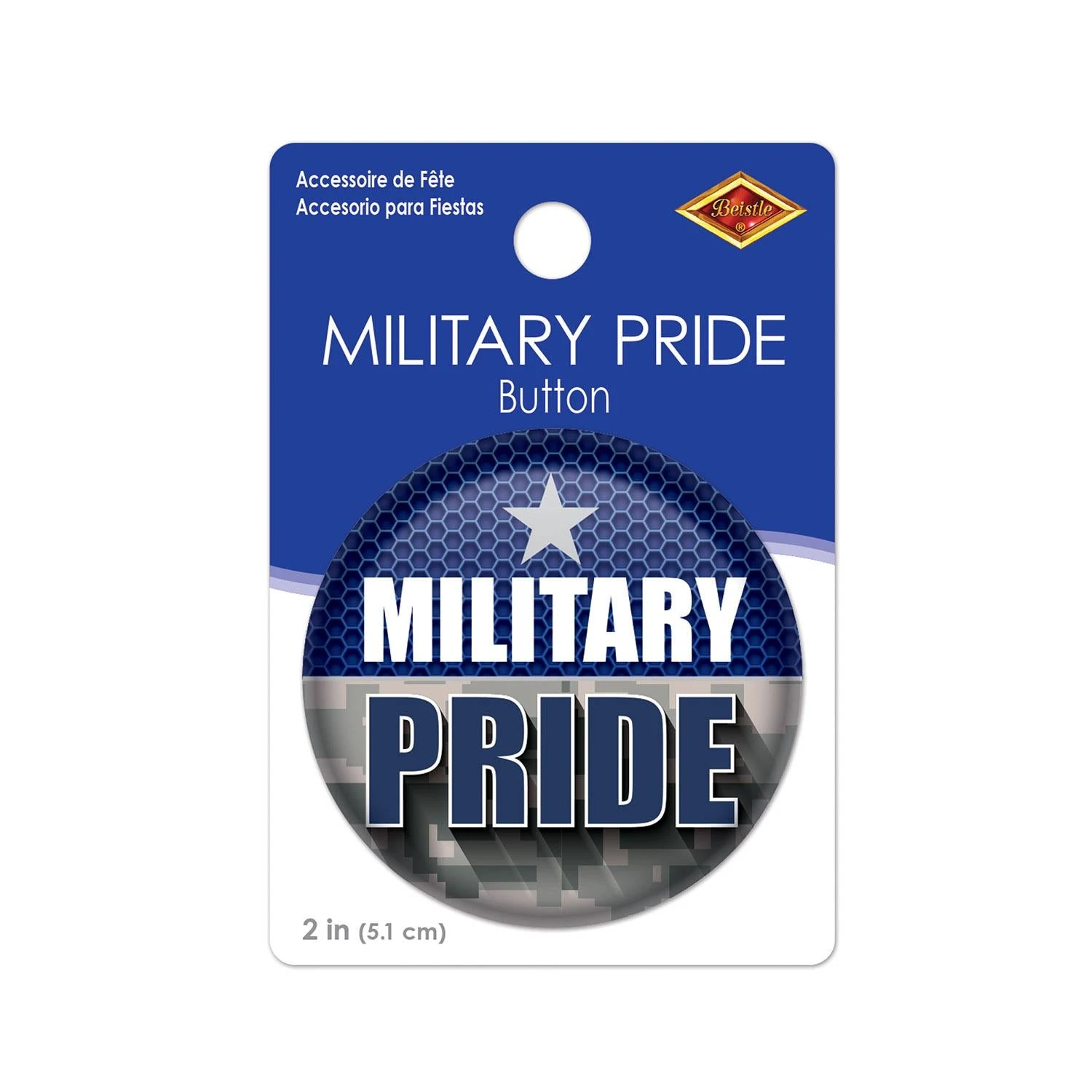 Military Pride Button- Navy 3 Military Pride Button- Navy - Image 3
