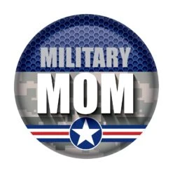 Military Mom Button- Navy- Star
