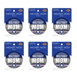 Military Mom Button- Navy- Star -Bulk Party Supplies Shop BT043 i3 1