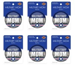 Military Mom Button- Navy- Star -Bulk Party Supplies Shop BT043 i3 2