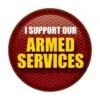 I Support Our Armed Services Button - Red -Bulk Party Supplies Shop BT090