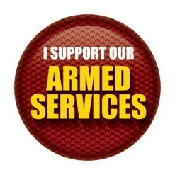 I Support Our Armed Services Button - Red