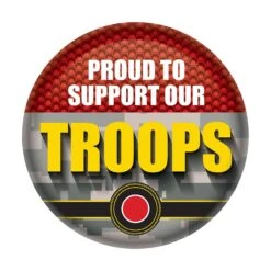 Proud To Support Our Troops Button- Marines