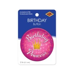 Birthday Princess Button -Bulk Party Supplies Shop BT124 i3