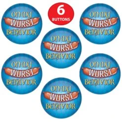 Oktoberfest On My Wurst Behavior Button 15 Oktoberfest On My Wurst Behavior Button -Bulk Party Supplies Shop BT173 i7 1
