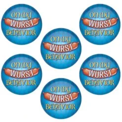 Oktoberfest On My Wurst Behavior Button 14 Oktoberfest On My Wurst Behavior Button -Bulk Party Supplies Shop BT173 i7