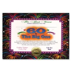 60 Is The Big One Certificate