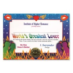 Valentine's Day World's Greatest Lover Certificate