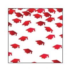 Red Grad Caps Graduation Party Confetti (0.5 Oz Per Package)