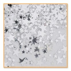 Silver Party Stars Confetti (0.5 Oz Per Package)