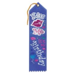 Kiss Me - It's My Birthday Party Jeweled Ribbon
