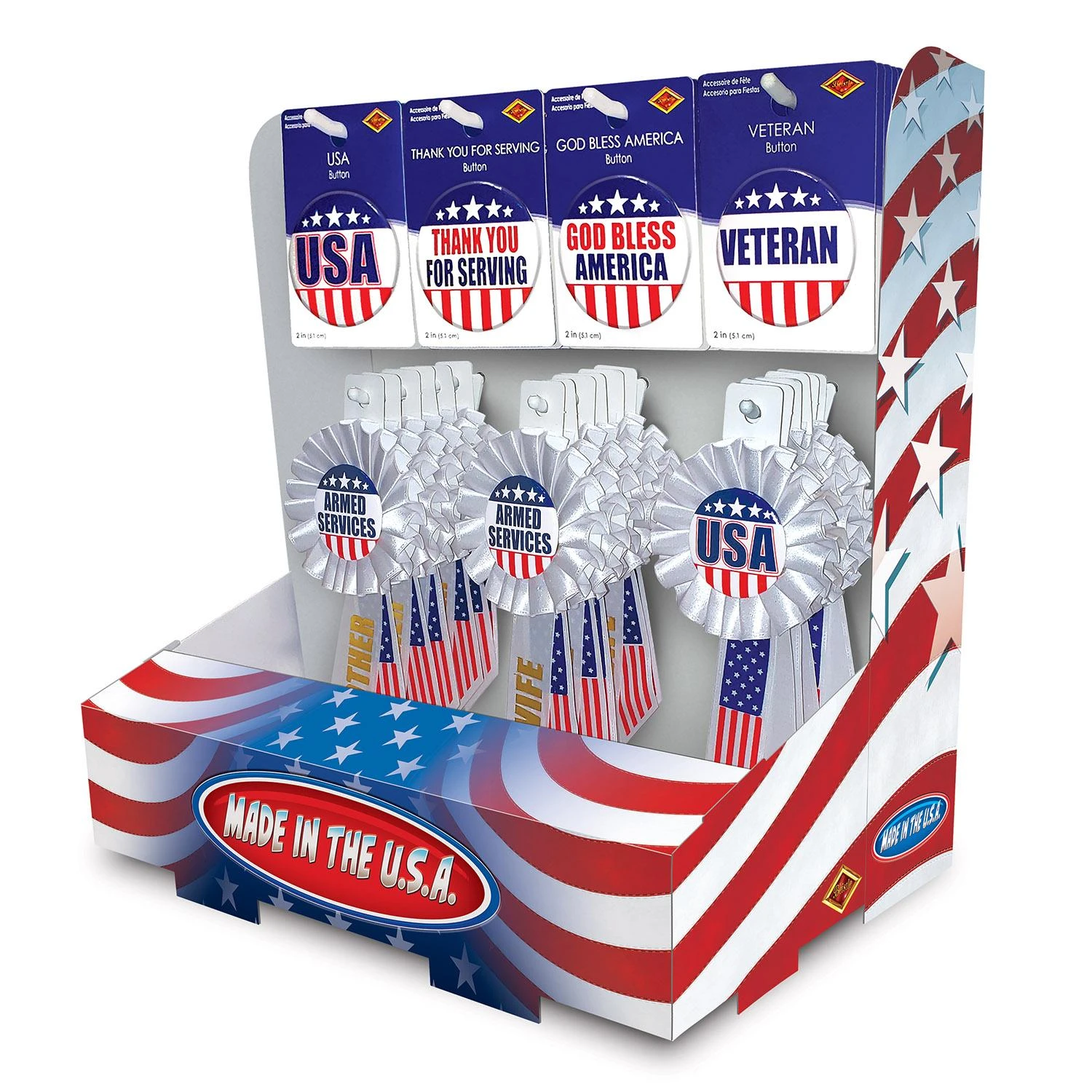 Patriotic USA/Veterans Counter Display - 54 Pieces 1 Patriotic USA/Veterans Counter Display - 54 Pieces