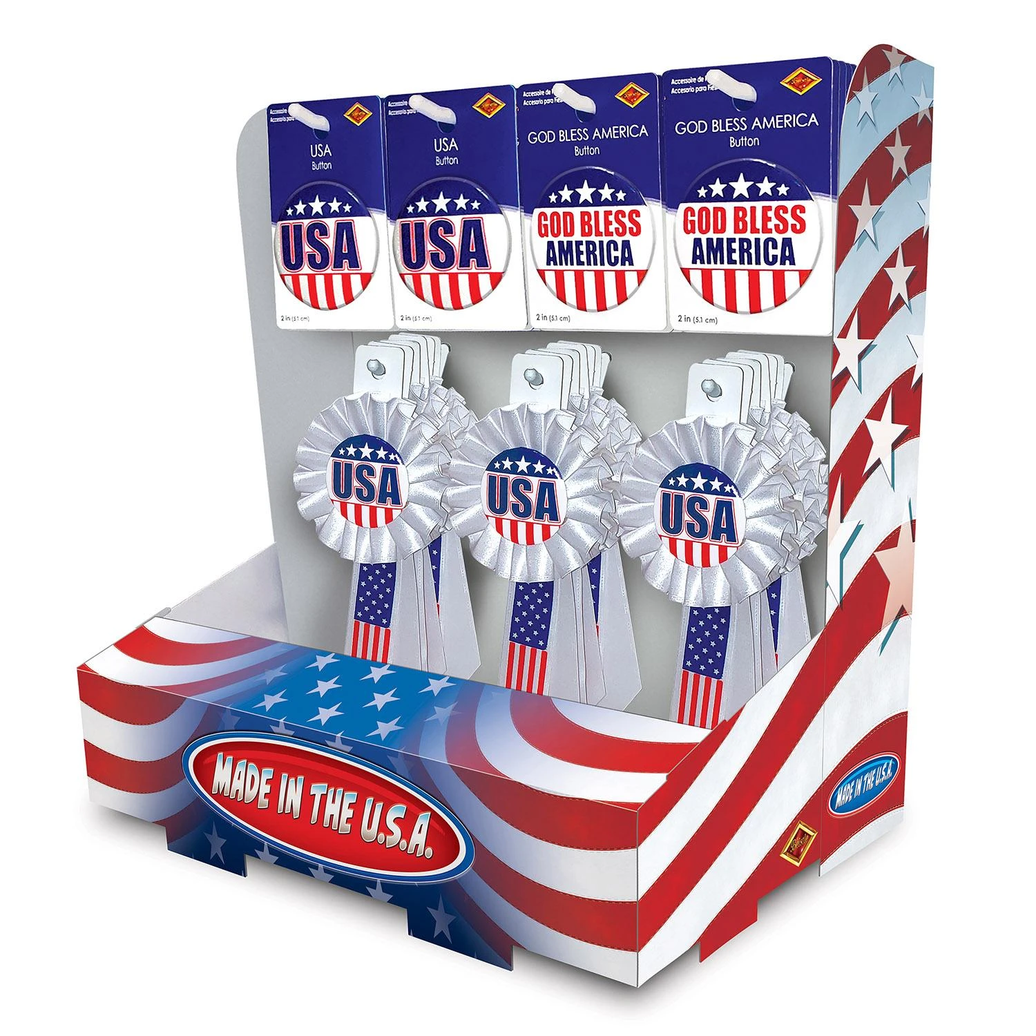 Patriotic God Bless America/USA Counter Display - 54 Pieces 1 Patriotic God Bless America/USA Counter Display - 54 Pieces