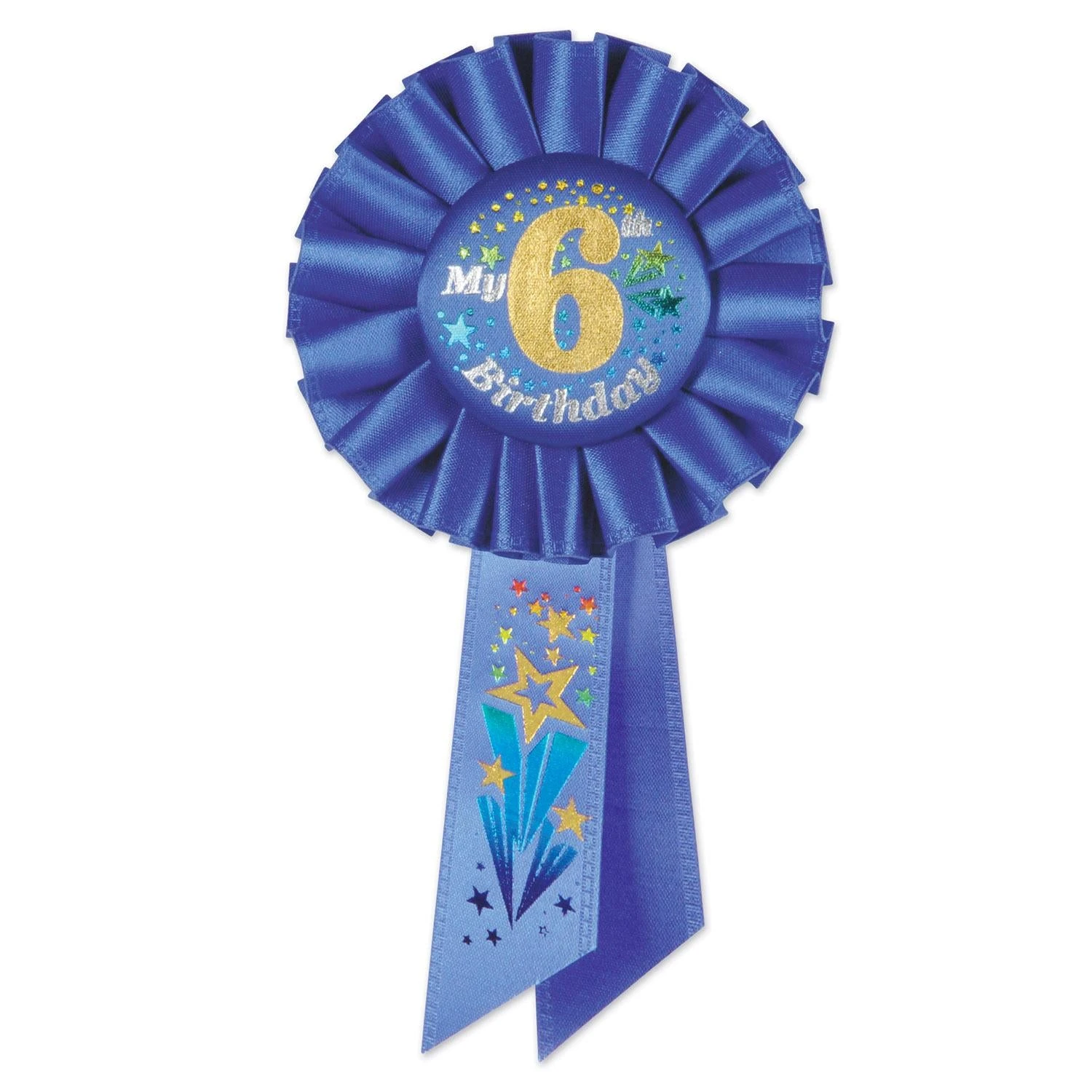 My 6th Birthday Rosette - Blue 1 My 6th Birthday Rosette - Blue