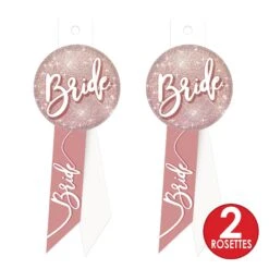 Bride Rosette- Pink And White -Bulk Party Supplies Shop RS557 i7 1