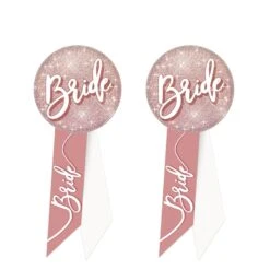 Bride Rosette- Pink And White -Bulk Party Supplies Shop RS557 i7