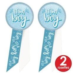 It's A Boy Rosette (6 Per Case) 13 It's A Boy Rosette (6 Per Case) -Bulk Party Supplies Shop RS564 i7 1