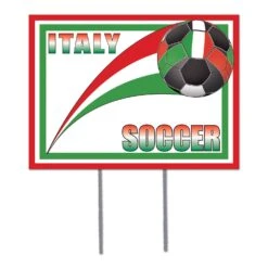 Soccer Party Plastic Yard Sign - Italy
